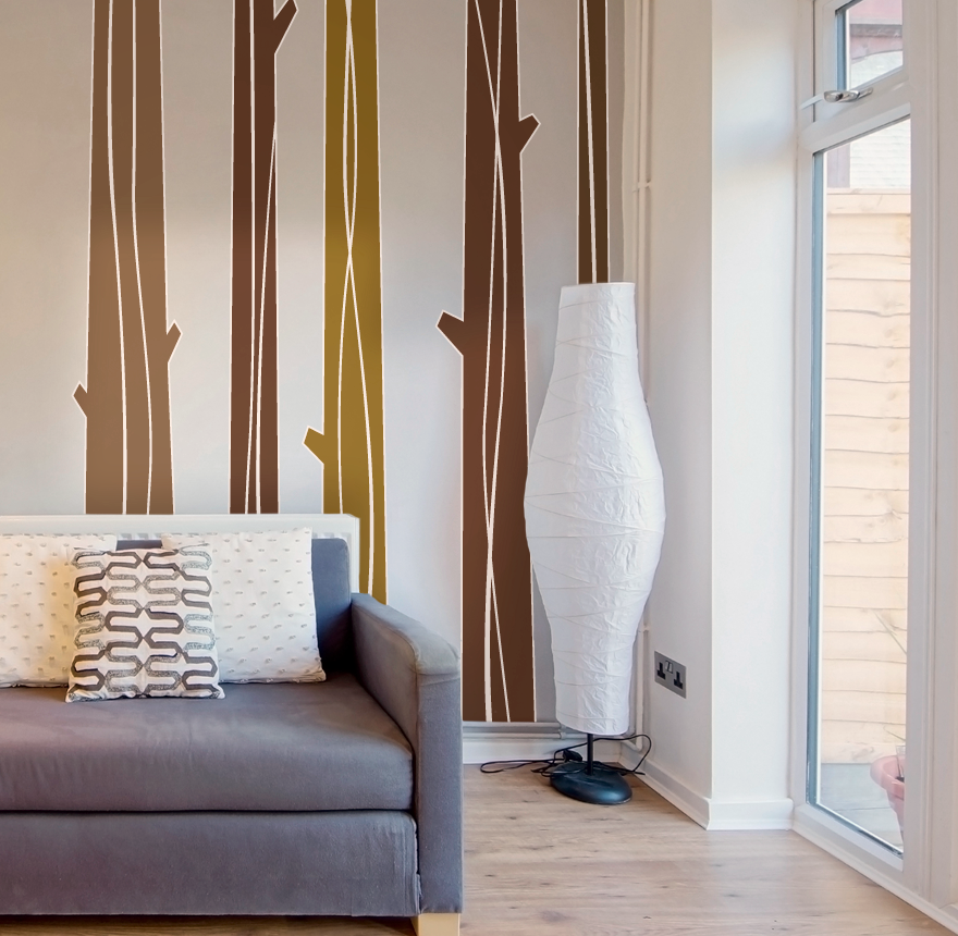 Simple Tree Trunks Printed Wall Decal Vinyl Home Decor Art 68"x42" eBay